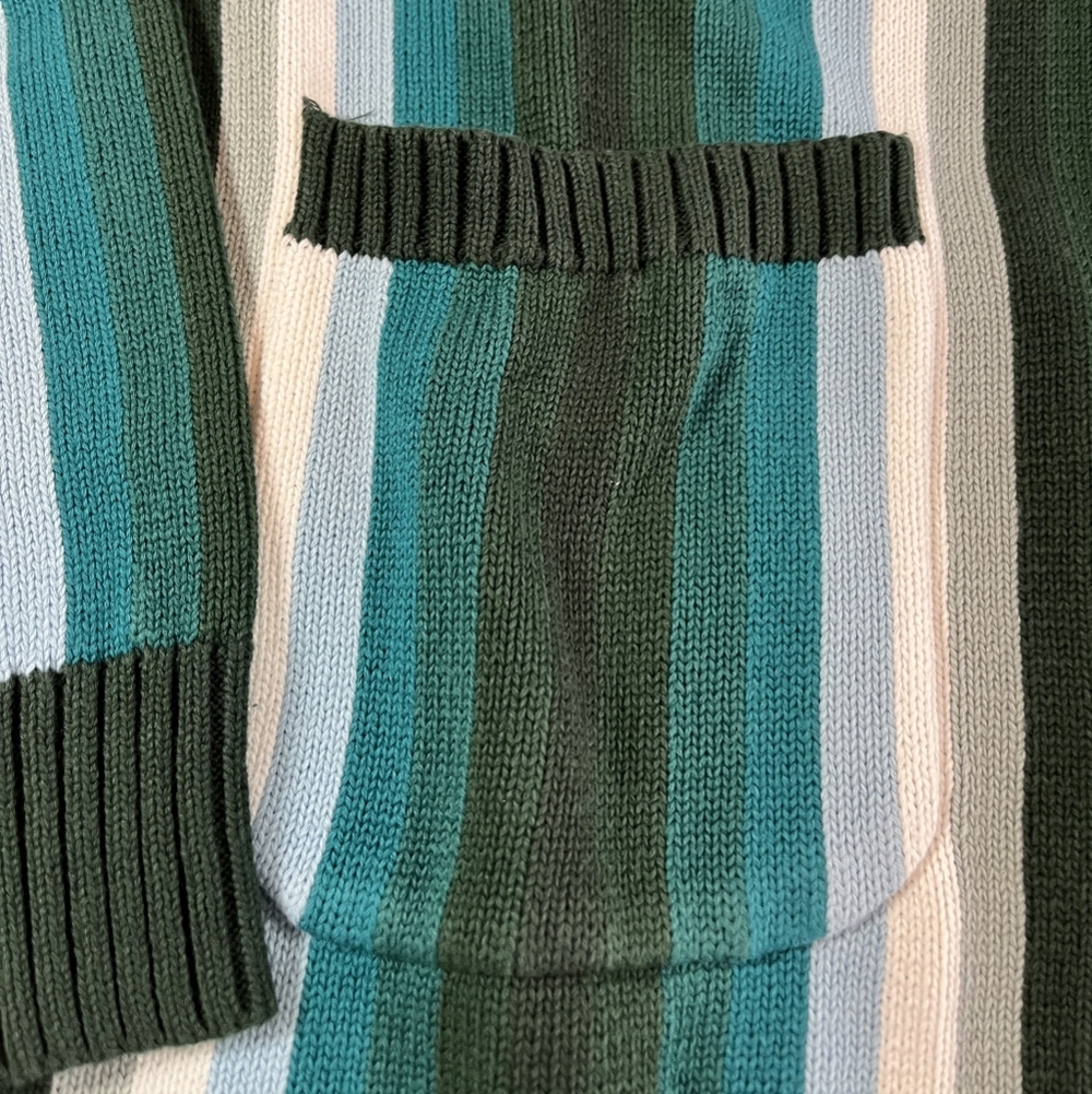 Bogey Boys Blue Striped Cardigan Sweater-XL - Picture 3 of 7